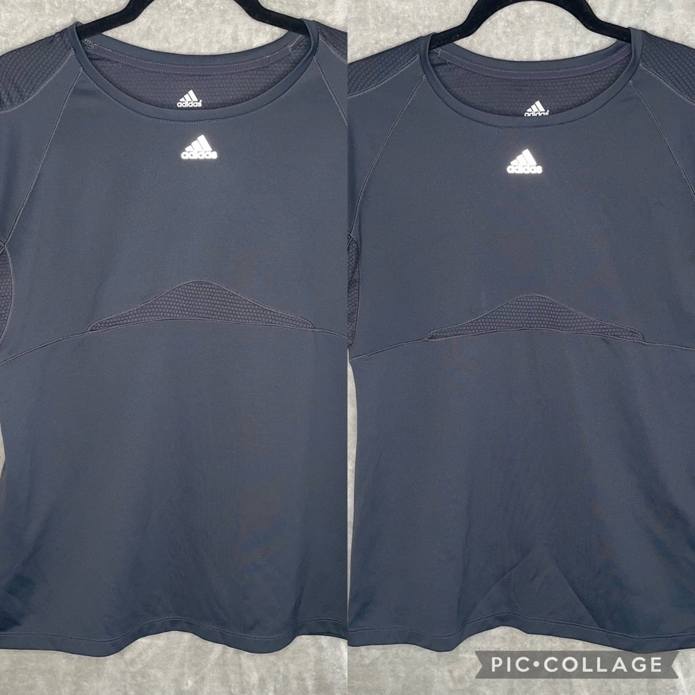 Set of 2 adidas Athletic Short Sleeve Activewear Black Tops Size Medium & Large